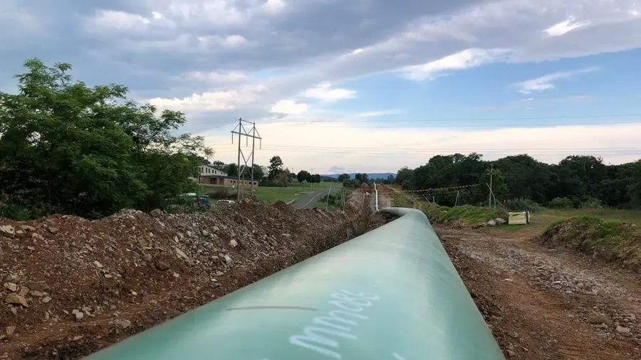 A completed pipeline meter station